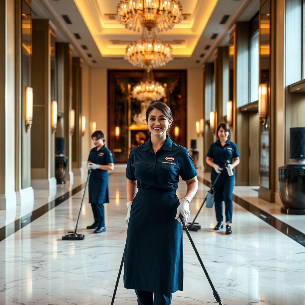 Housekeeping team in a luxury hotel